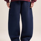 NAVY BLUE BARREL FIT SWEATPANTS