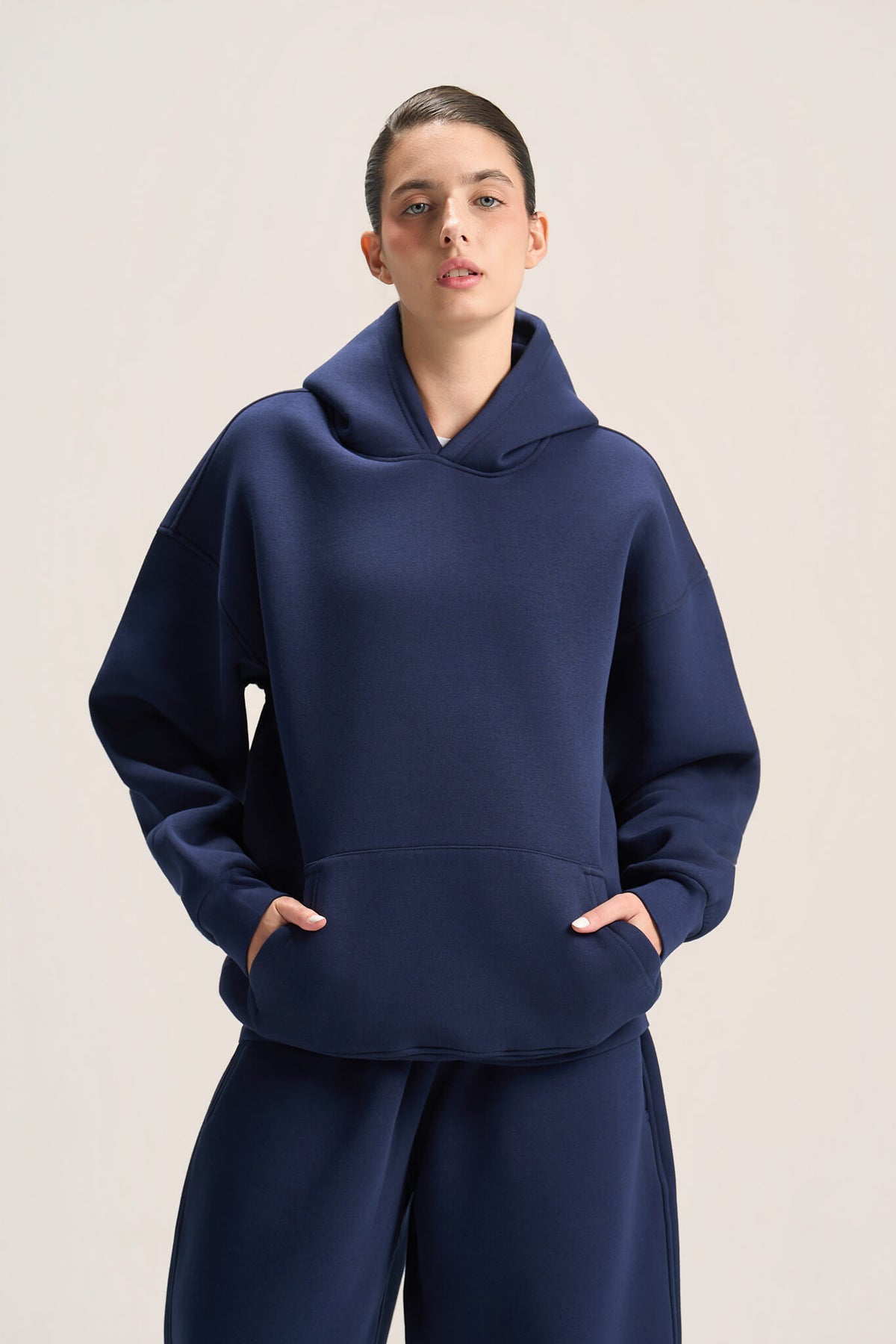 NAVY BLUE OVER-SIZED HOODIE