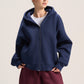 NAVY BLUE ESSENTIAL ZIP UP HOODIE