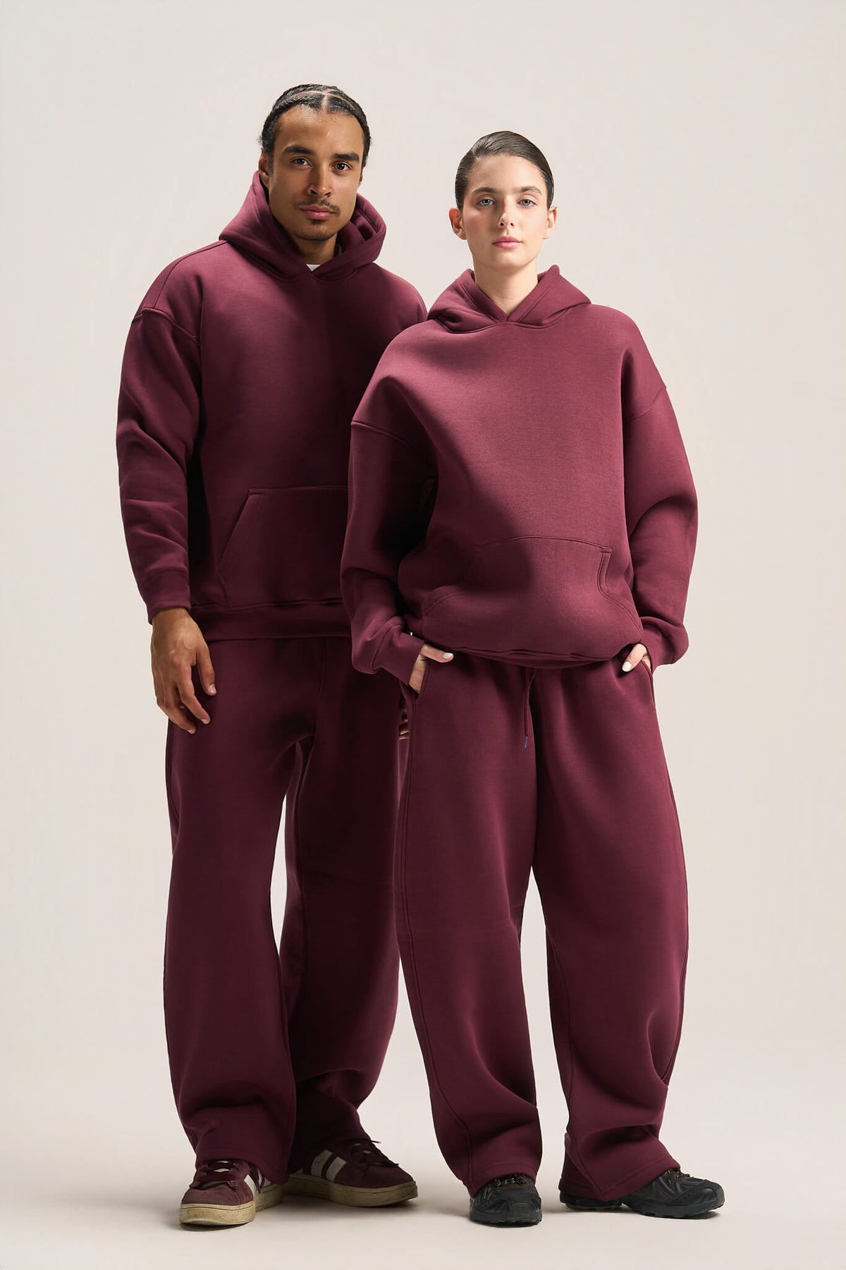 BURGUNDY OVER-SIZED HOODIE