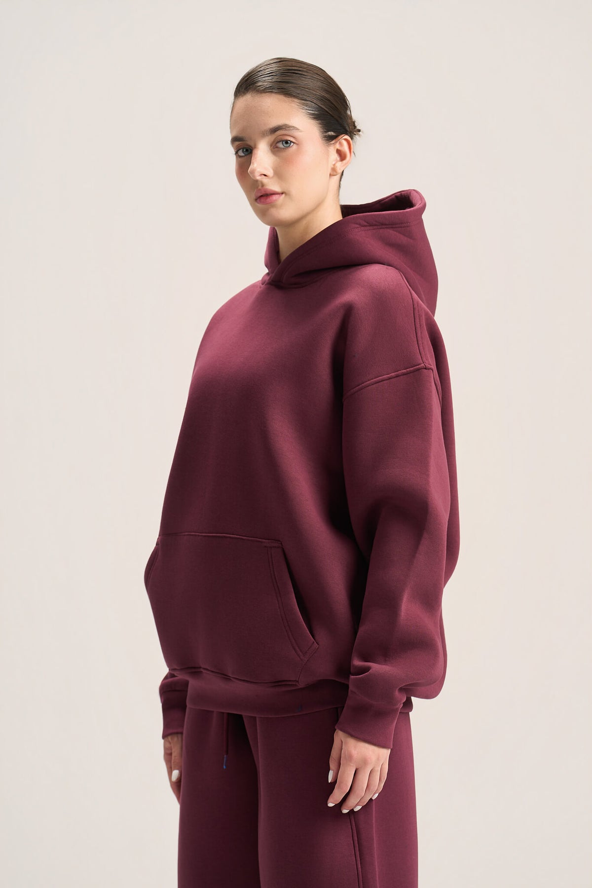 BURGUNDY OVER-SIZED HOODIE