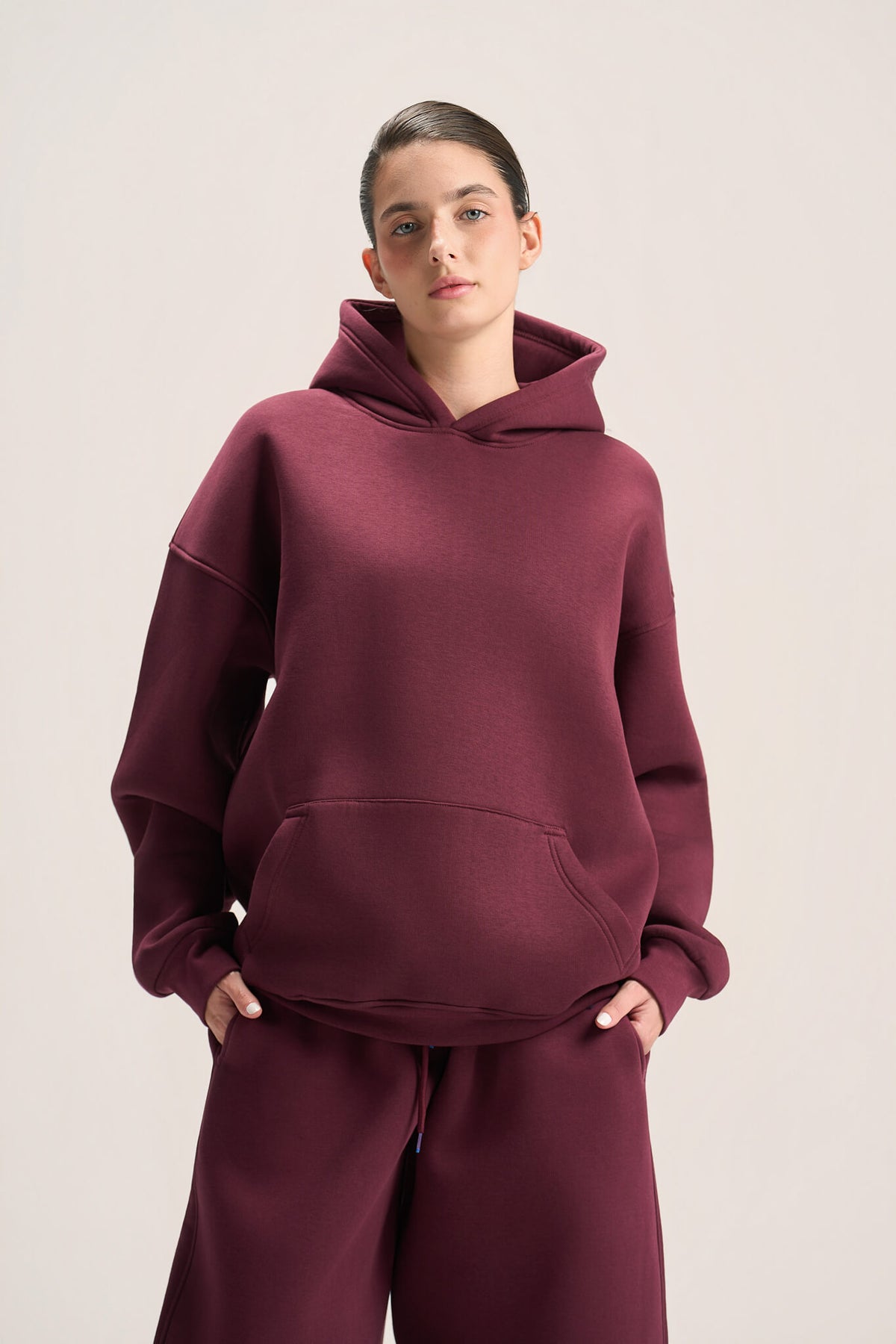 BURGUNDY OVER-SIZED HOODIE