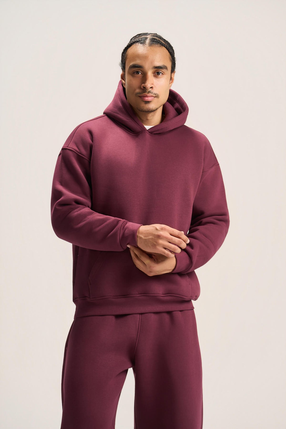 BURGUNDY OVER-SIZED HOODIE