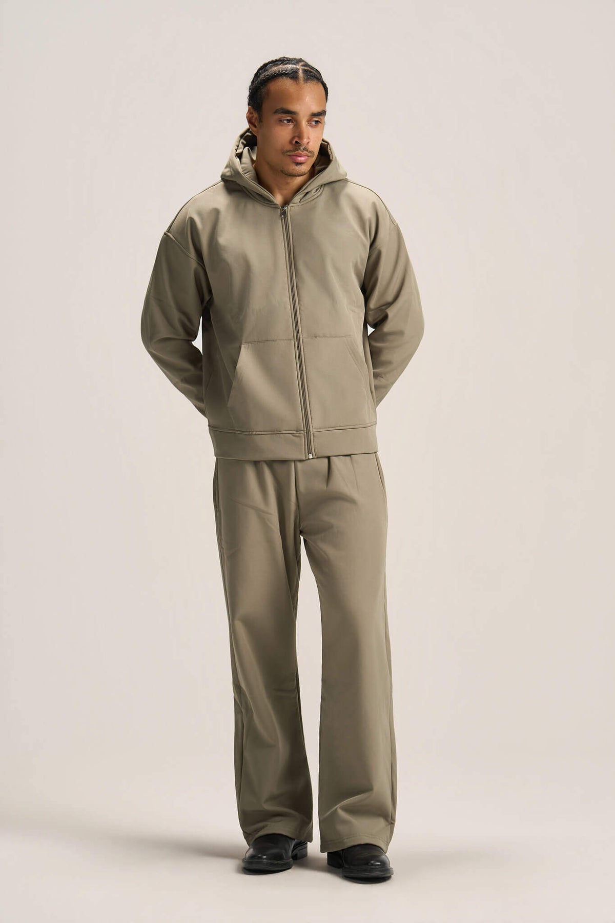 OLIVE SOFT RELAXED FIT PANTS
