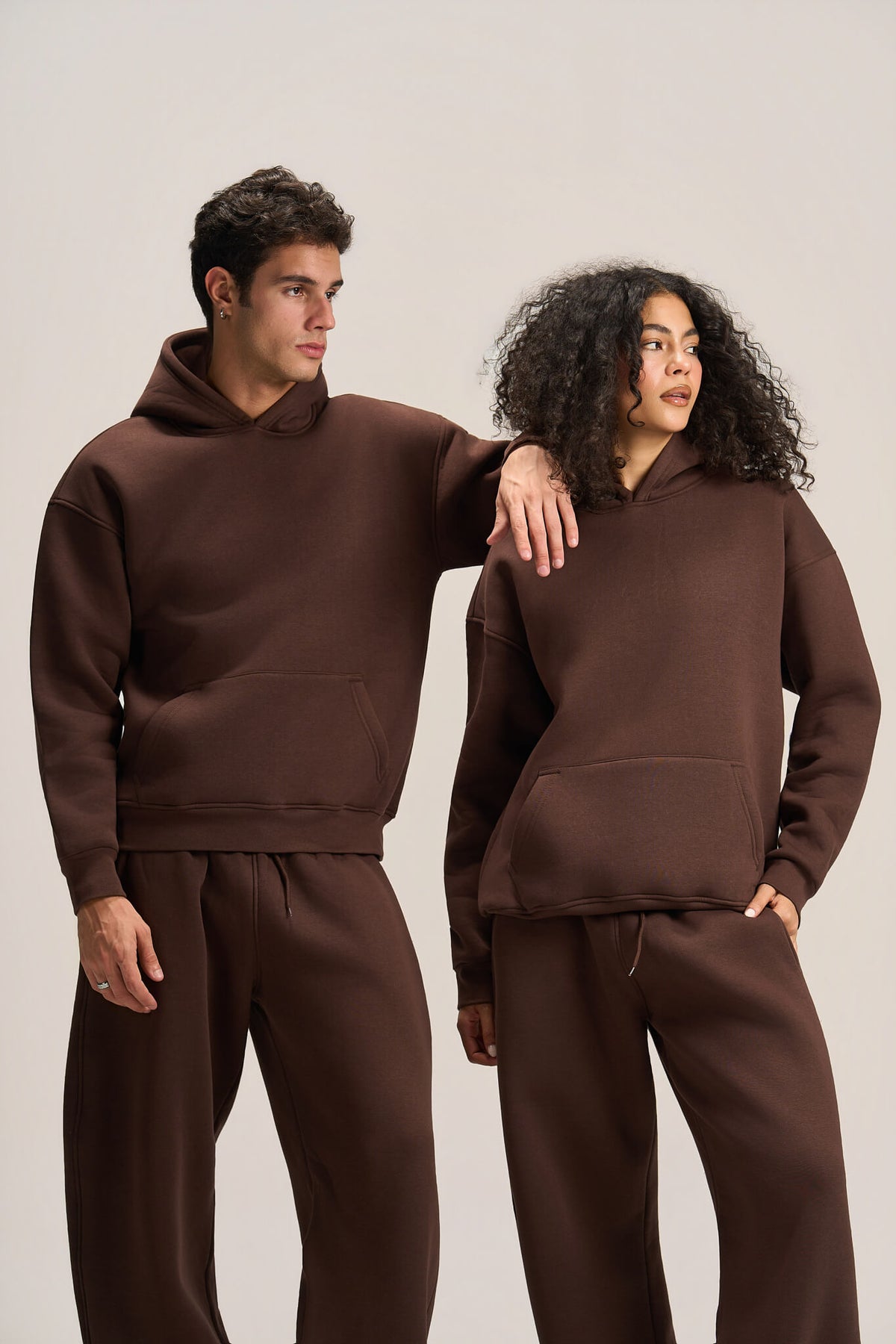 DARK BROWN OVER-SIZED HOODIE