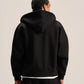 BLACK ESSENTIAL ZIP UP HOODIE