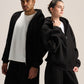 BLACK ESSENTIAL ZIP UP HOODIE