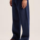 NAVY BLUE BARREL FIT SWEATPANTS