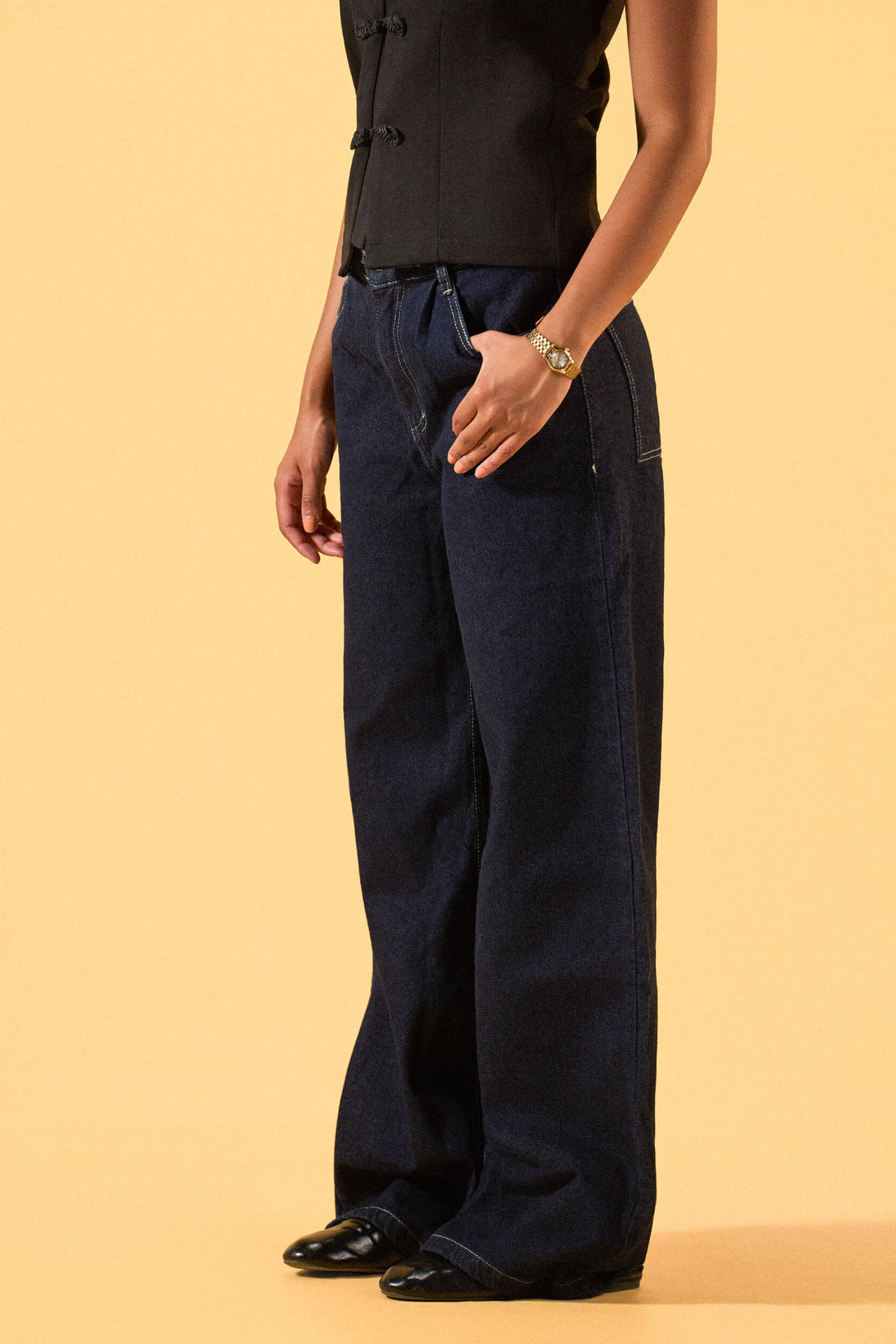 WOMEN'S RAW DENIM PANTS