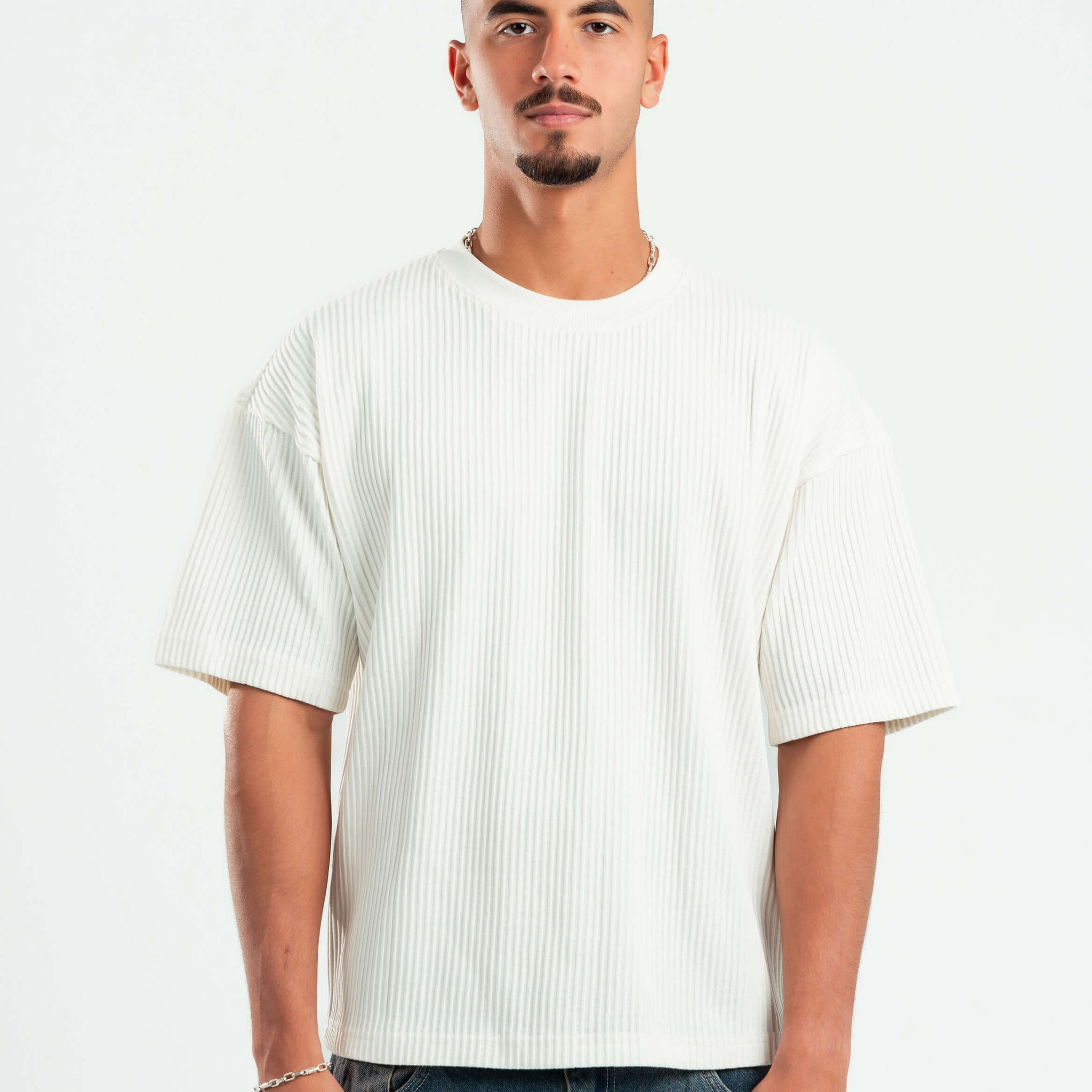 OFF-WHITE HEAVY RIBBED BOX-TEE