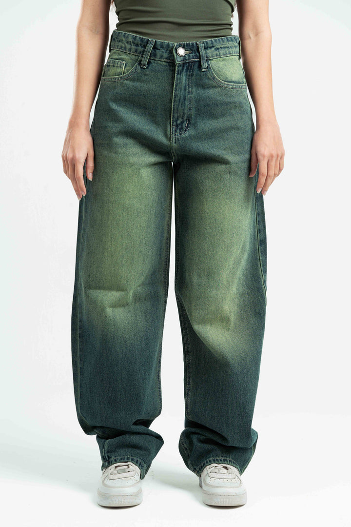 ACID GREEN OVERSIZED DENIM PANTS