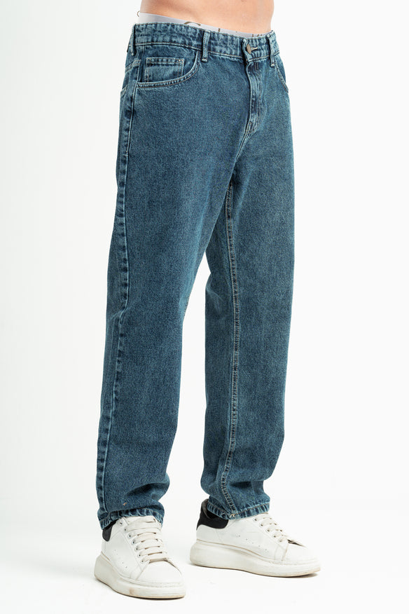 BLUE STRAIGHT LEG DENIM PANTS