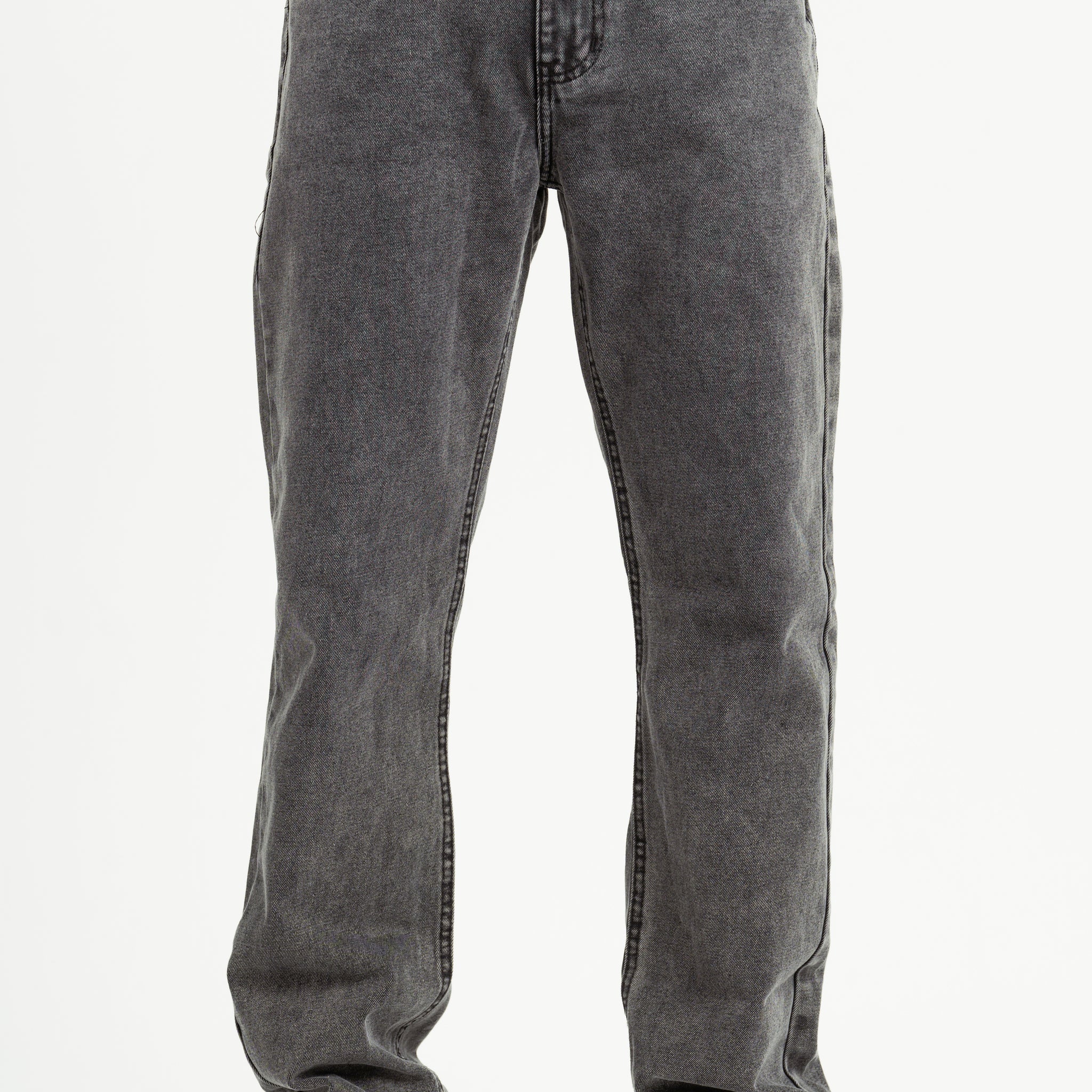 DARK GREY STRAIGHT LEG DENIM PANTS