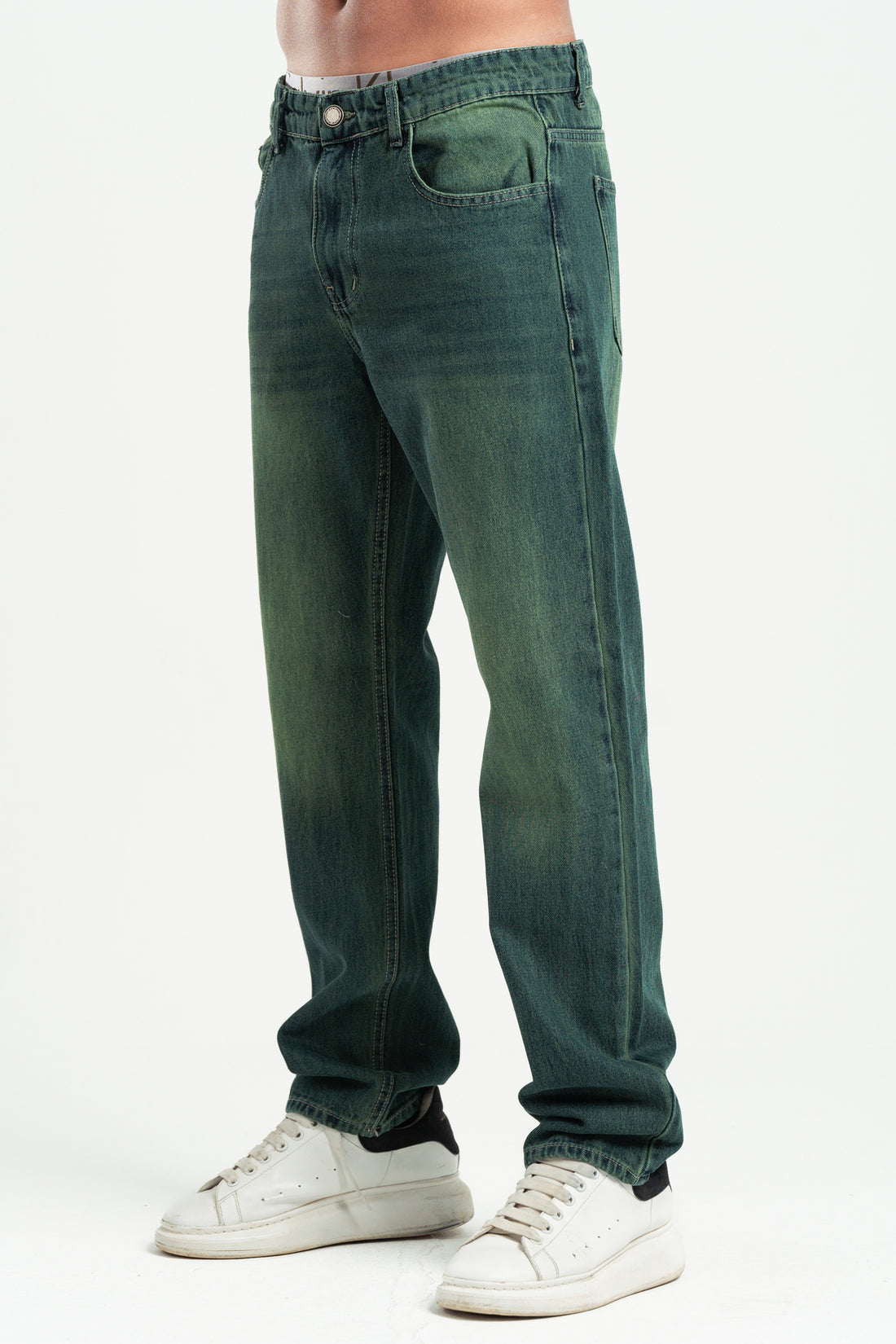 ACID GREEN STRAIGHT LEG DENIM PANTS