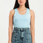 SKY-BLUE SLEEVELESS TOP