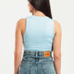 SKY-BLUE SLEEVELESS TOP