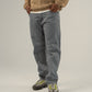 WASHED OUT GREY STRAIGHT LEG DENIM PANTS