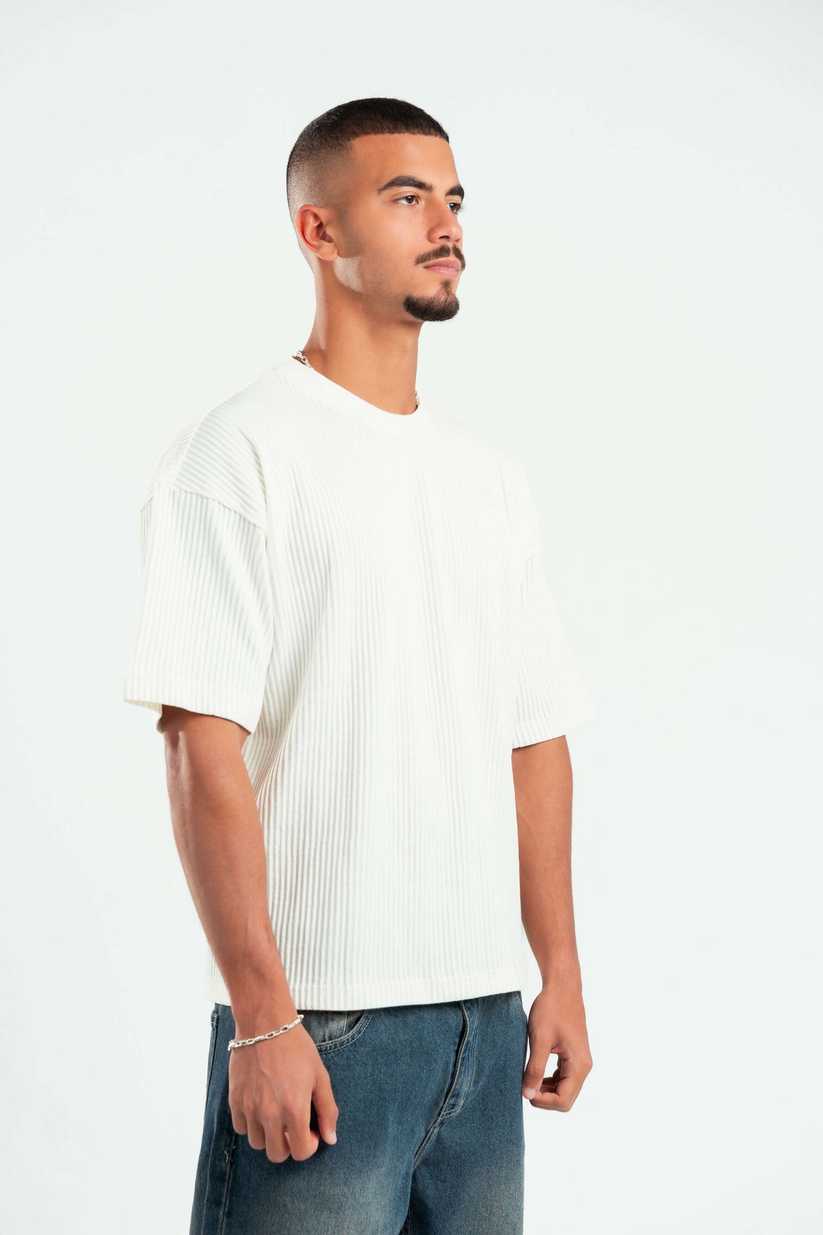 OFF-WHITE HEAVY RIBBED BOX-TEE