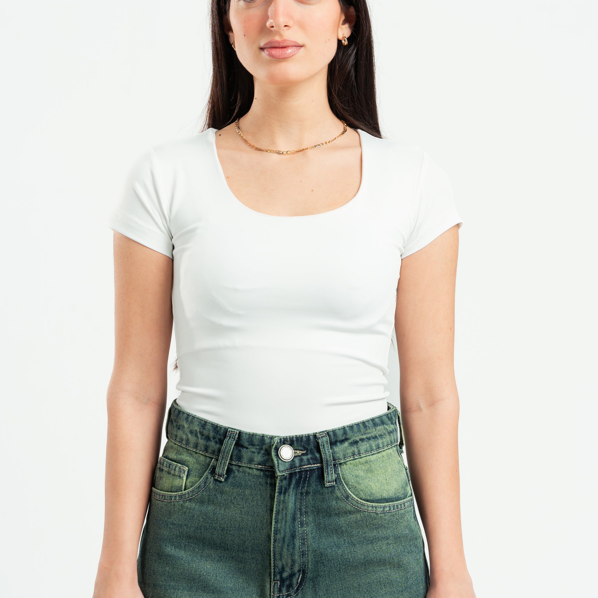 OFF-WHITE ESSENTIAL WIDE NECK TOP
