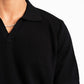 BLACK WAVY TEXTURE KNIT POLO 03