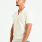 BEIGE WAVY TEXTURE KNIT POLO 03