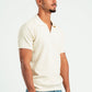 BEIGE WAVY TEXTURE KNIT POLO 03