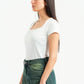OFF-WHITE SQUARE NECK HALF SLEEVES TOP