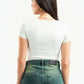 OFF-WHITE SQUARE NECK HALF SLEEVES TOP