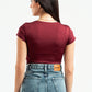 BURGUNDY ESSENTIAL WIDE NECK TOP