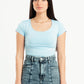 SKY-BLUE ESSENTIAL WIDE NECK TOP