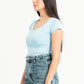 SKY-BLUE ESSENTIAL WIDE NECK TOP