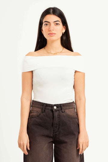 OFF-WHITE OFF-SHOULDER TOP