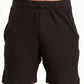 BLACK WAVY PLEATED SHORT