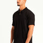 BLACK RIBBED QUARTER ZIPPER