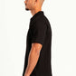 BLACK RIBBED QUARTER ZIPPER