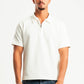 OFF-WHITE RIBBED QUARTER ZIPPER