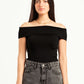 BLACK OFF-SHOULDER TOP