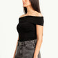 BLACK OFF-SHOULDER TOP