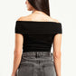BLACK OFF-SHOULDER TOP