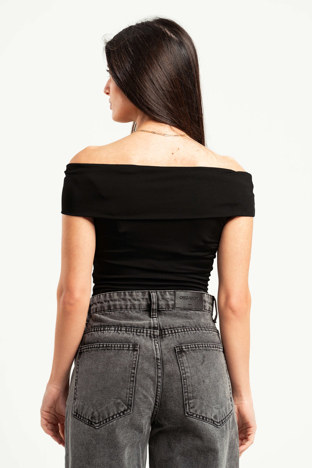 BLACK OFF-SHOULDER TOP