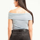 LIGHT GREY OFF-SHOULDER TOP