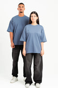 LIGHT NAVY SUMMER MELTON BOX-TEE
