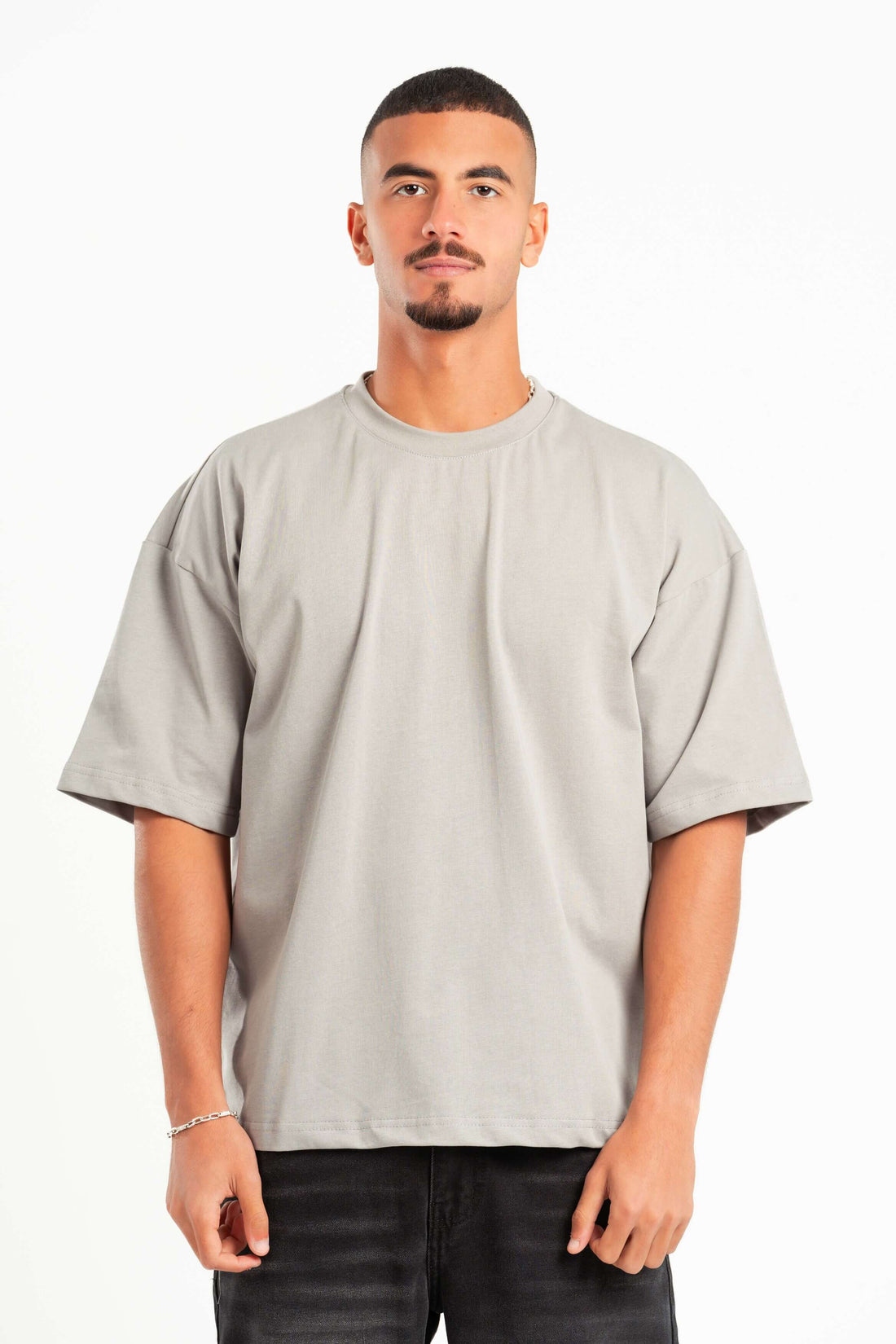 LIGHT GREY HEAVY WEIGHT BOX-TEE