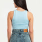 SKY BLUE ROUND NECK BODYSUIT