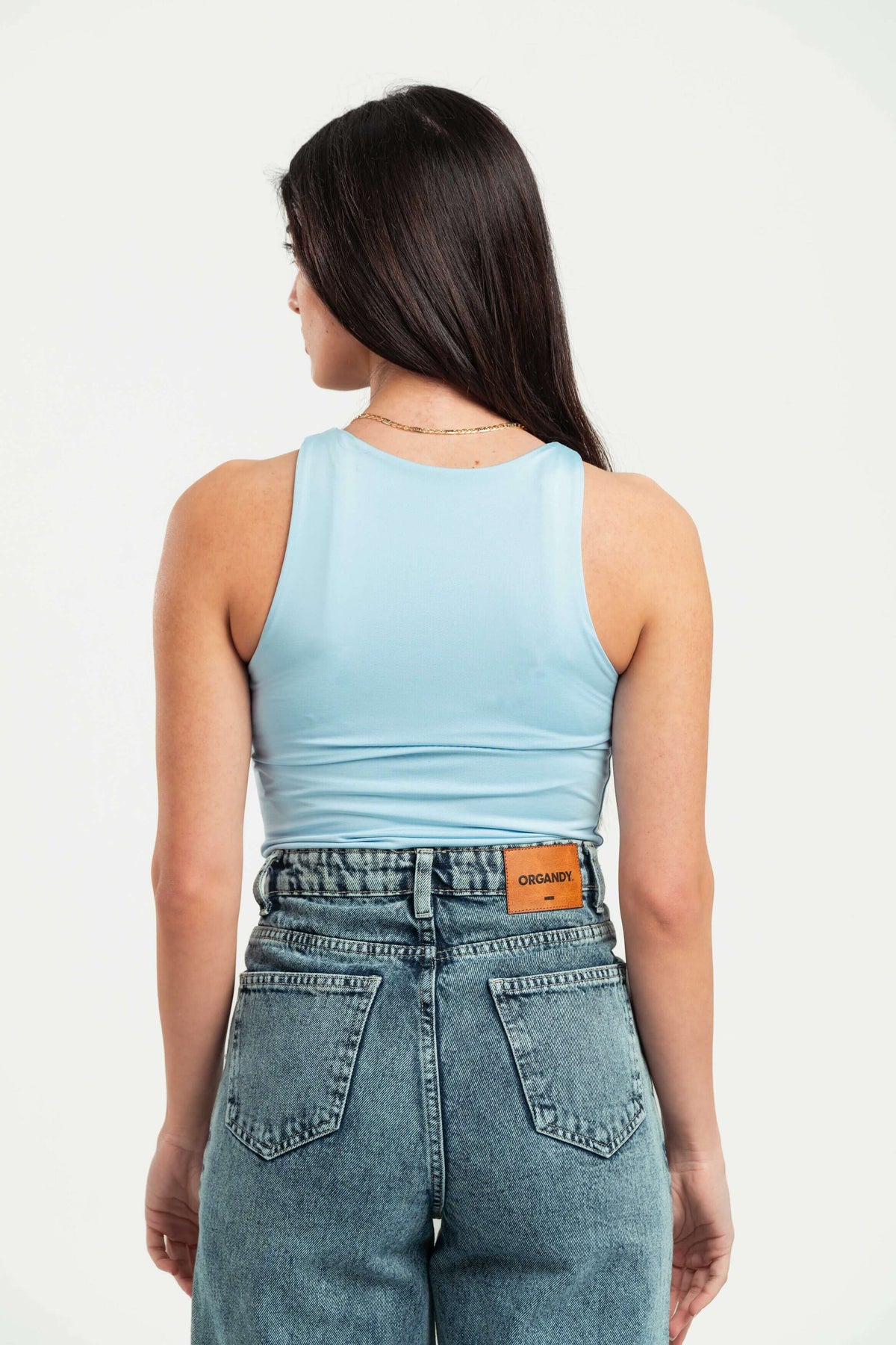 SKY BLUE ROUND NECK BODYSUIT