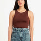 DARK BROWN ROUND NECK BODYSUIT