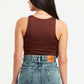 DARK BROWN ROUND NECK BODYSUIT