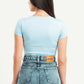 SKY-BLUE HALF ZIPPER TOP