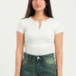 OFF-WHITE HALF ZIPPER TOP