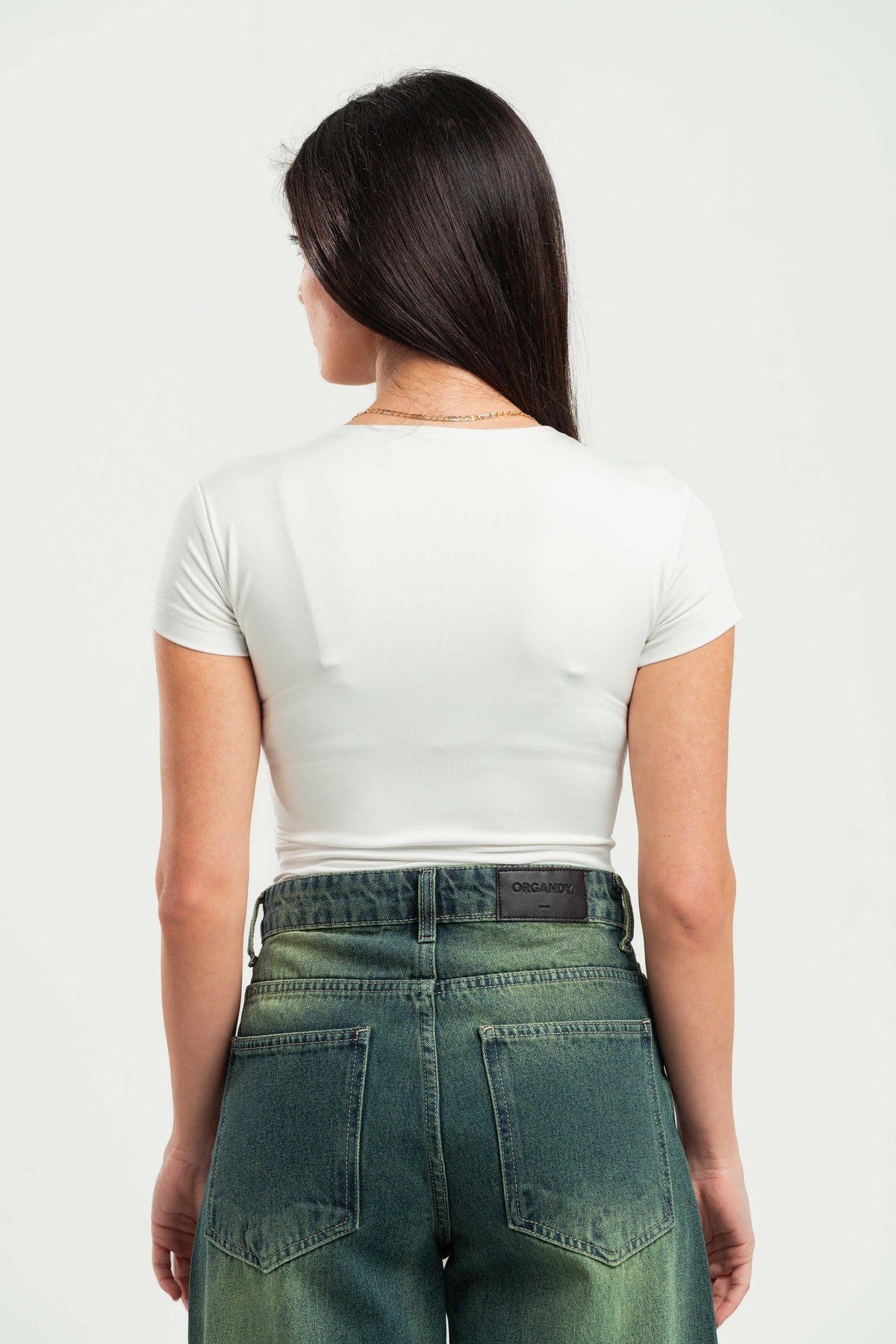 OFF-WHITE HALF ZIPPER TOP